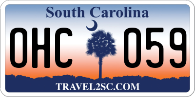 SC license plate OHC059