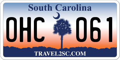 SC license plate OHC061
