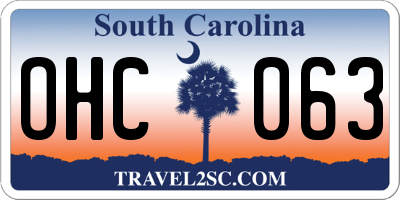 SC license plate OHC063