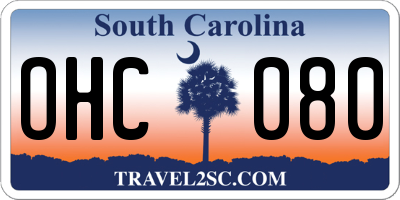 SC license plate OHC080