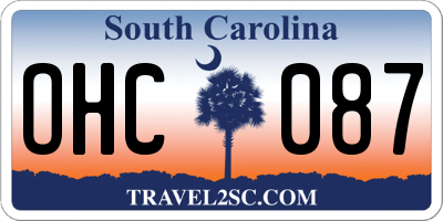 SC license plate OHC087
