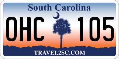 SC license plate OHC105