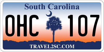 SC license plate OHC107