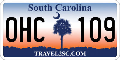 SC license plate OHC109
