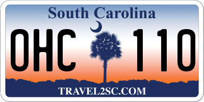 SC license plate OHC110
