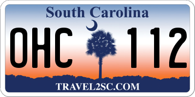SC license plate OHC112