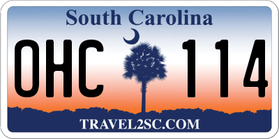 SC license plate OHC114