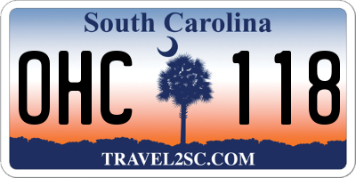 SC license plate OHC118