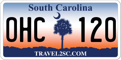 SC license plate OHC120