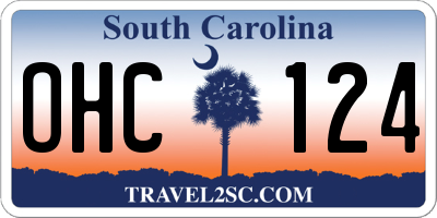 SC license plate OHC124