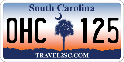 SC license plate OHC125
