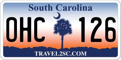 SC license plate OHC126