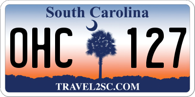 SC license plate OHC127