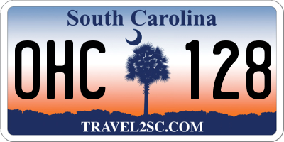 SC license plate OHC128