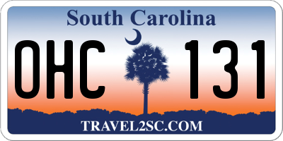 SC license plate OHC131
