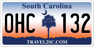 SC license plate OHC132