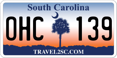 SC license plate OHC139