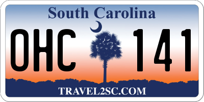 SC license plate OHC141
