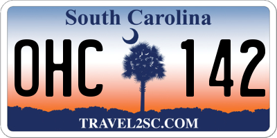 SC license plate OHC142