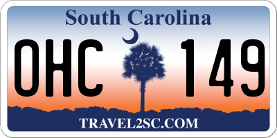 SC license plate OHC149
