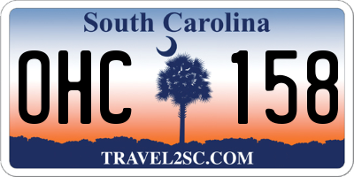 SC license plate OHC158