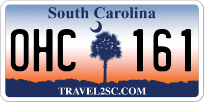 SC license plate OHC161