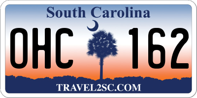 SC license plate OHC162