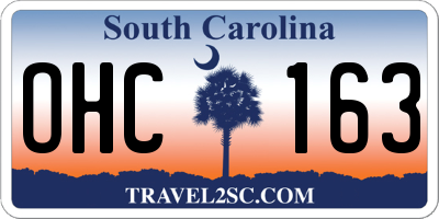 SC license plate OHC163