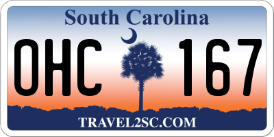 SC license plate OHC167