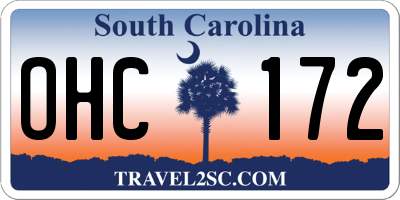 SC license plate OHC172