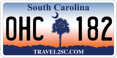 SC license plate OHC182