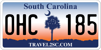 SC license plate OHC185