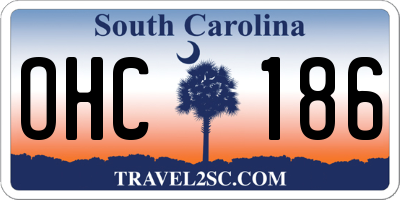 SC license plate OHC186