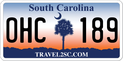 SC license plate OHC189