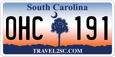 SC license plate OHC191