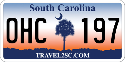 SC license plate OHC197