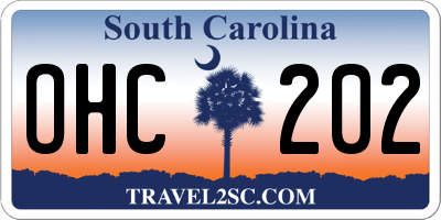 SC license plate OHC202