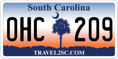 SC license plate OHC209
