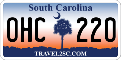SC license plate OHC220