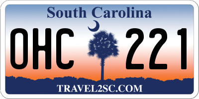 SC license plate OHC221