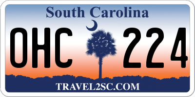 SC license plate OHC224