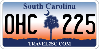 SC license plate OHC225