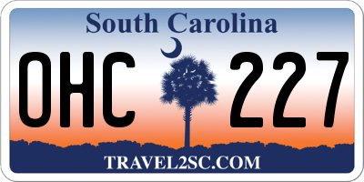 SC license plate OHC227