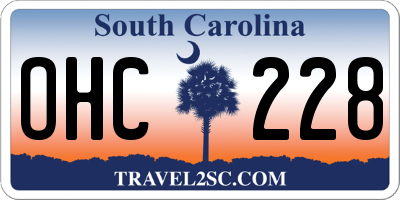 SC license plate OHC228