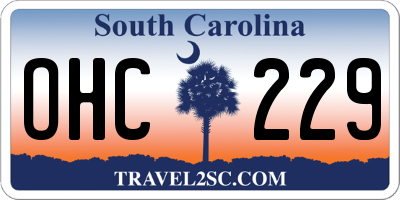 SC license plate OHC229