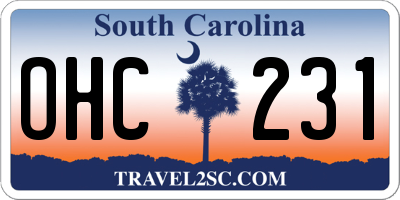 SC license plate OHC231