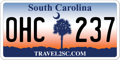 SC license plate OHC237