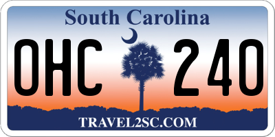SC license plate OHC240