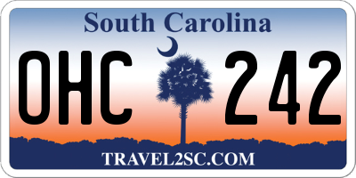 SC license plate OHC242