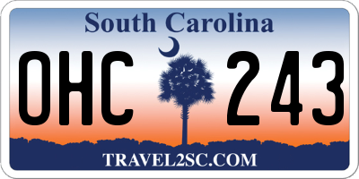 SC license plate OHC243